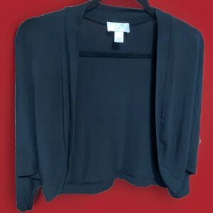 LOFT Women’s Size Large Cropped Shawl Stretchy Dress Cover Up Black